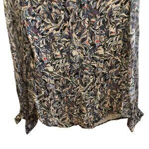 Catherine Malandrino Women's Blouse Size 8 Silk Blend V-Neck Abstract Tunic